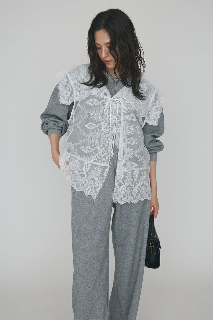 [予約]総レースカラーベストセットスウェットパンツセットアップ
