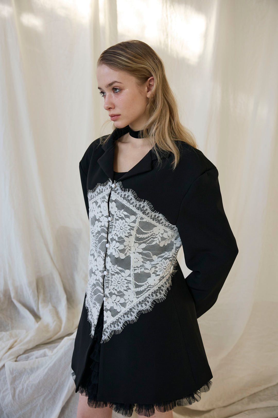 [予約]美ラインウエストレースデザインジャケット