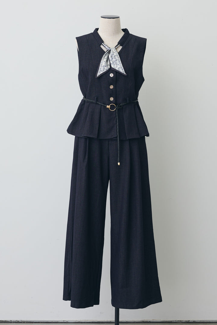 [予約]スカーフセットデニムマニッシュセットアップ