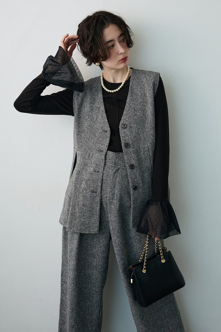 [予約]サマーツイードボックスプリーツベスト