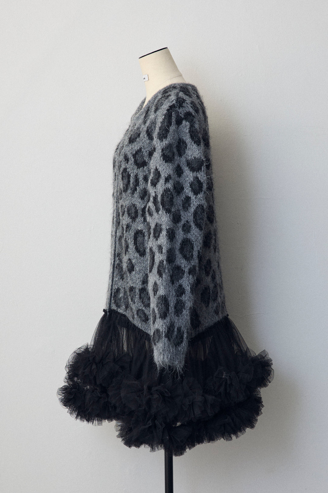 [予約]レオパード×チュールレイヤードカーデ