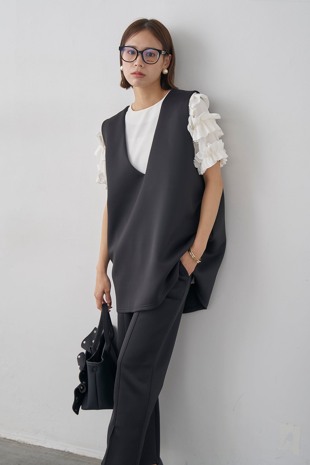 [予約]フリルスリーブプルオーバーブラウス