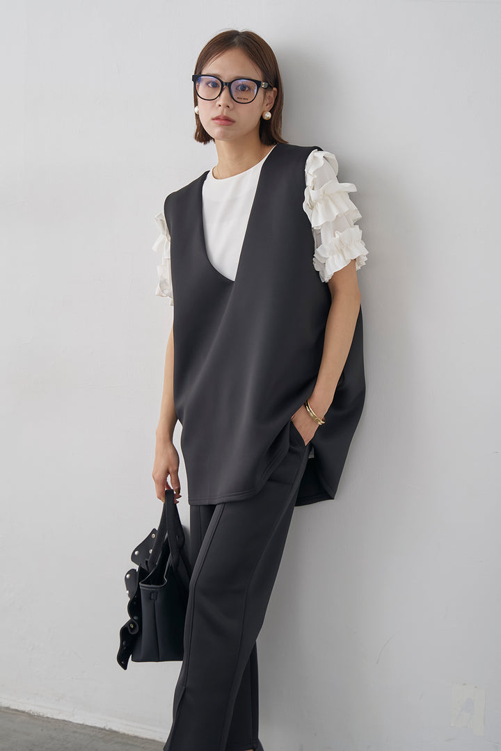 [予約]フリルスリーブプルオーバーブラウス