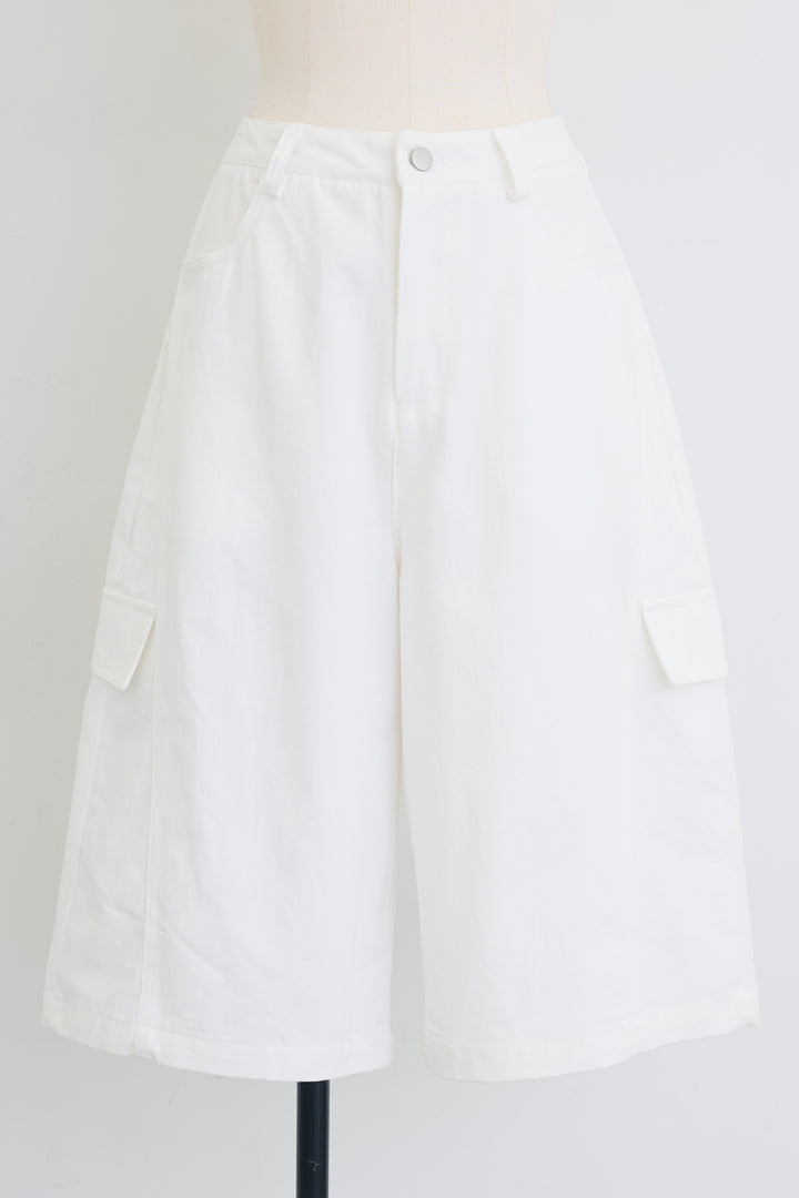 [予約]フリルワイドベルトセットハーフパンツ