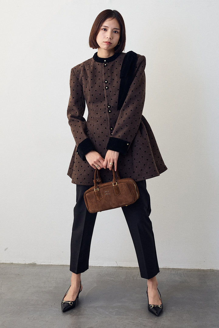 [予約/SET]クラシカルウエストシェイプフレアコート+タックテーパードパンツ(2set)