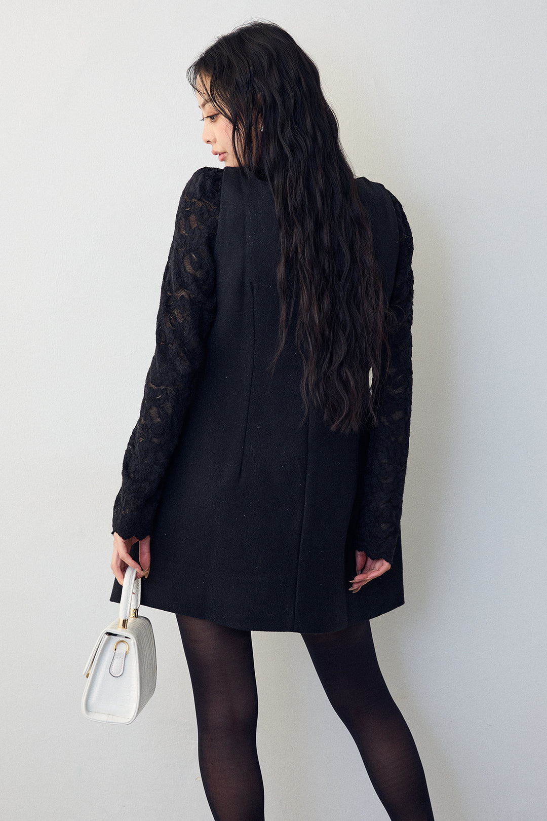 [予約/SET]クラシカルレースハイネックトップス+フロントリボンミニジャンスカ(2set)