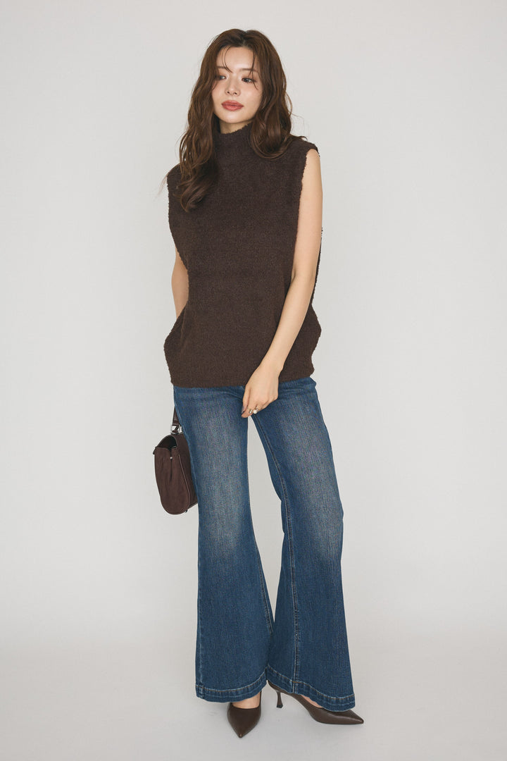[予約]カールフェザーハイネックニットトップス