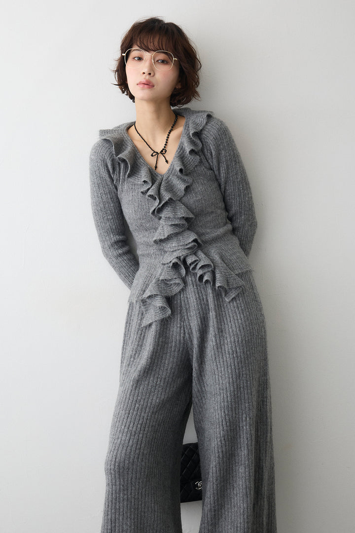 [予約]フロントフリル美ラインニットセットアップ