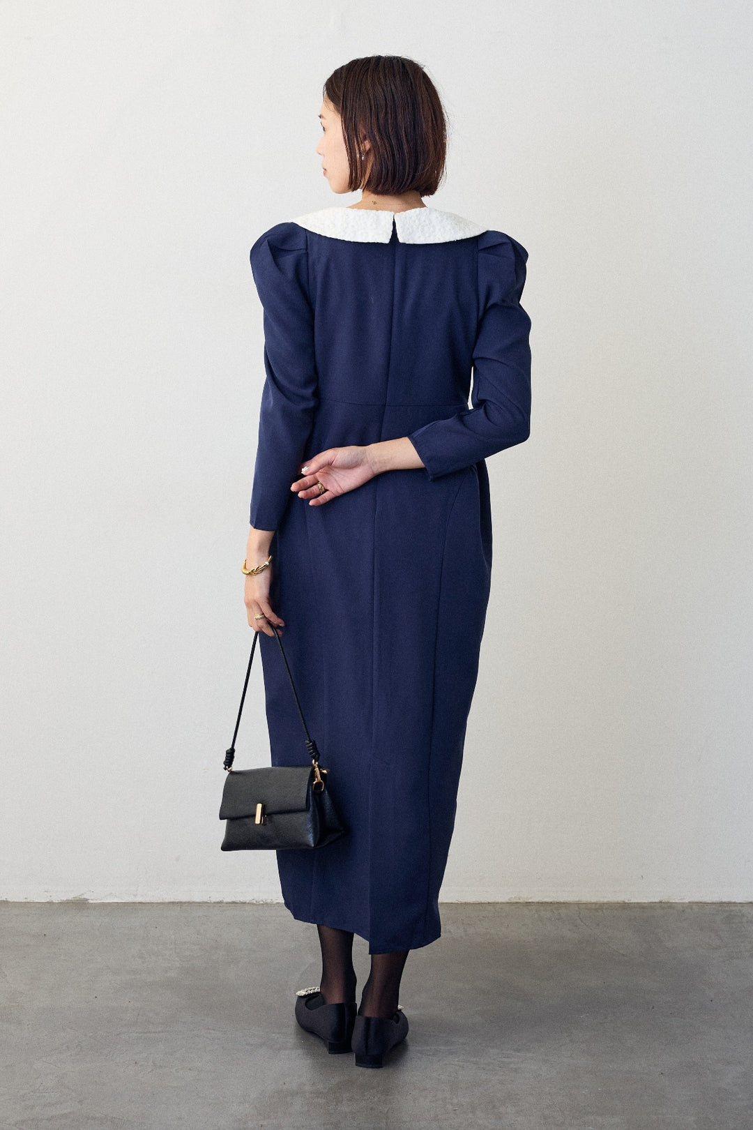 [予約]2wayレースカラーコクーンワンピース