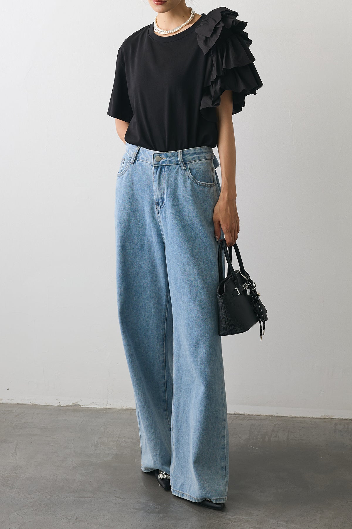 予約]アシメフリルティアードデザインTシャツ – Frene