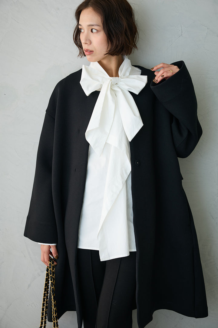 [予約]バックフリルボンディングノーカラーコート