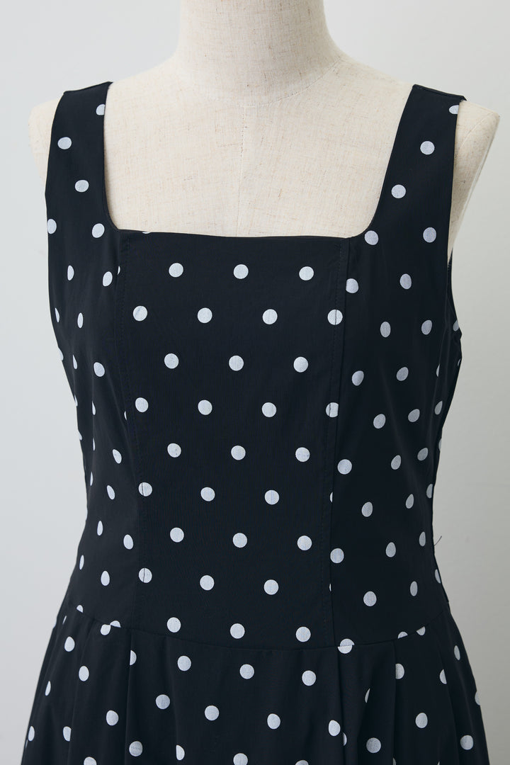 [予約]ドットレトロシルエットワンピース