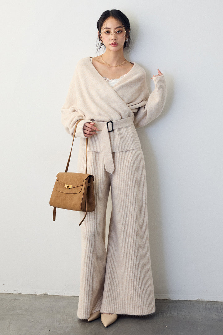 [予約]カシュクール美ラインニットセットアップ