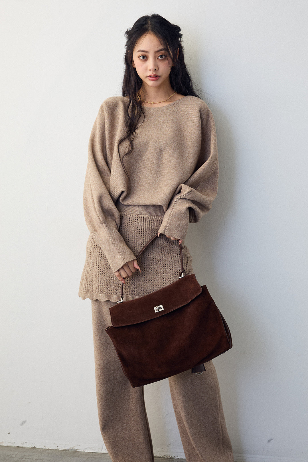 [予約]スカートレイヤードニットセットアップ