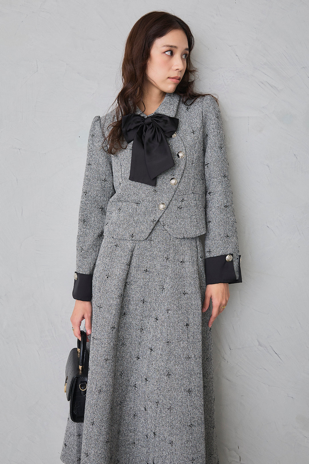 [予約]クラシックラインツイードリボン2wayセットアップ