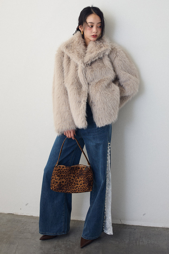 [予約]サイドレース切替ハイウエストデニム