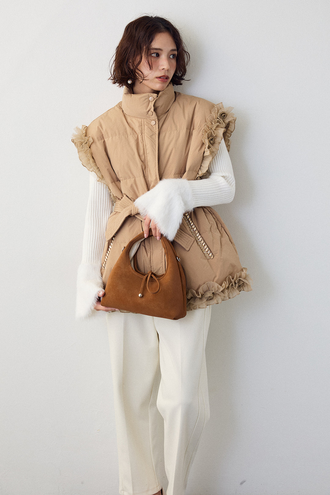 [予約]フリルチュールスリーブ美ラインベスト