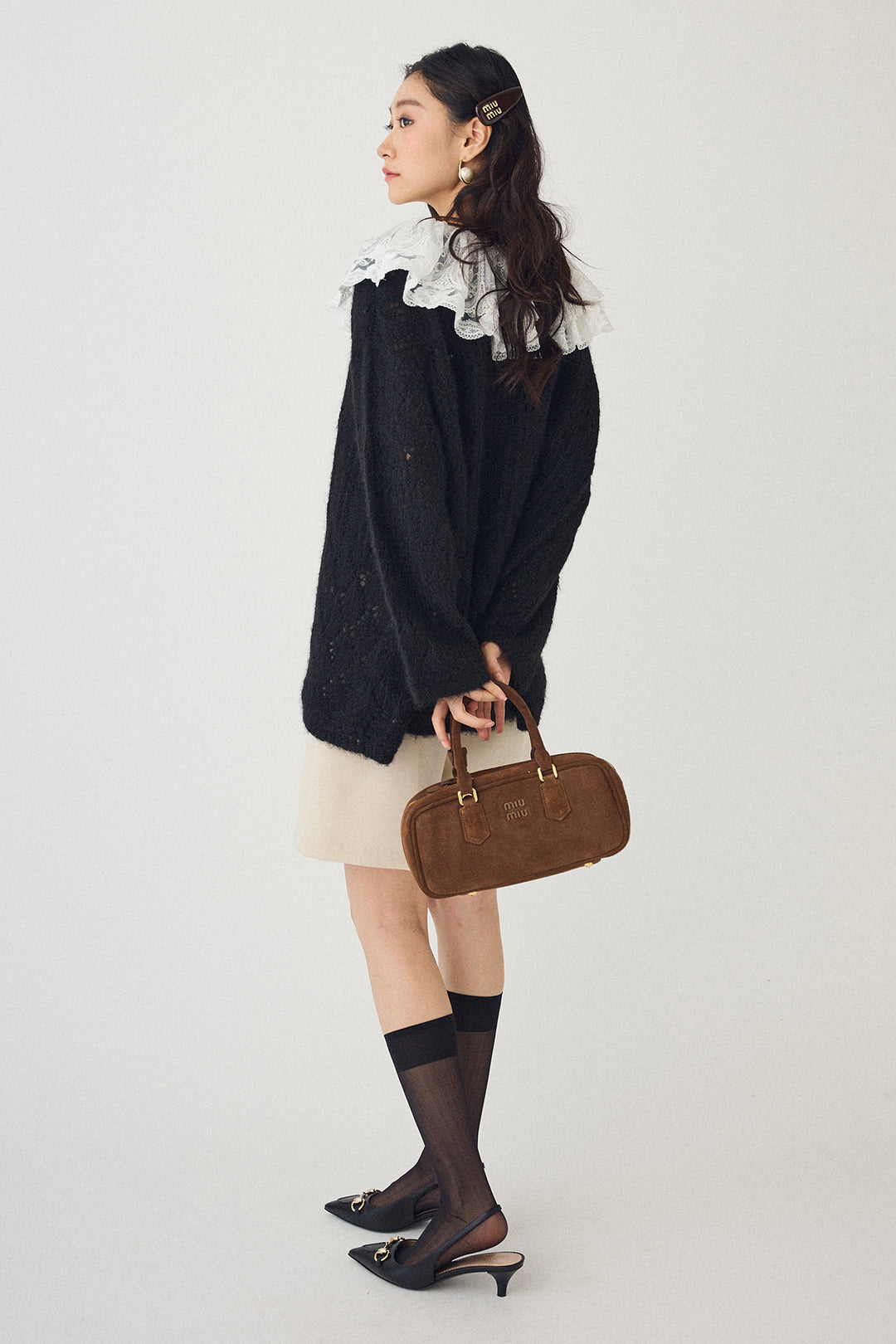 [予約/SET]ダブルレースカラードッキングニット+ウールタッチセンタープレスハーフパンツ(2set)