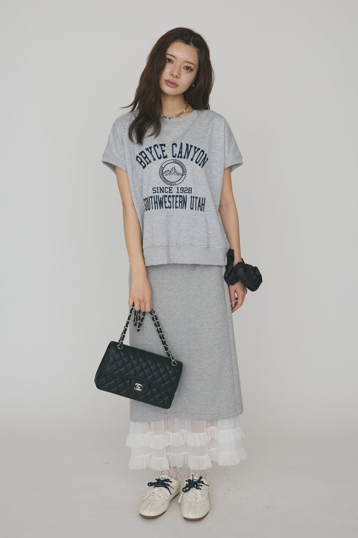 [予約]フリルヘムスウェットスリットスカート