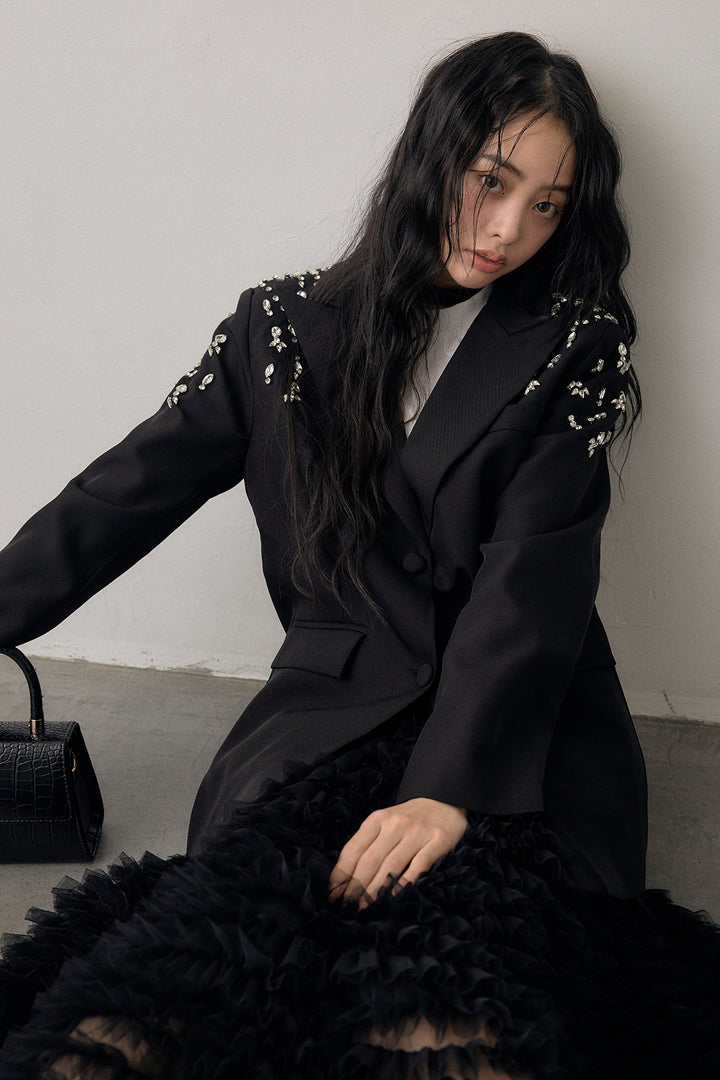 [予約]ショルダービジューマニッシュジャケット