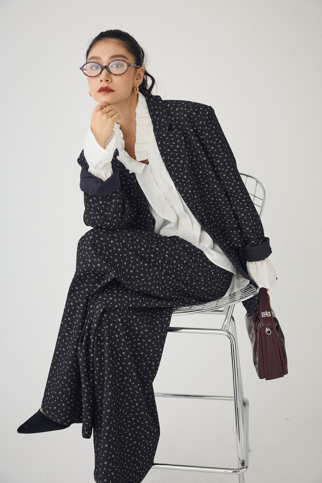 [予約]ダブルプリーツカラーブラウス