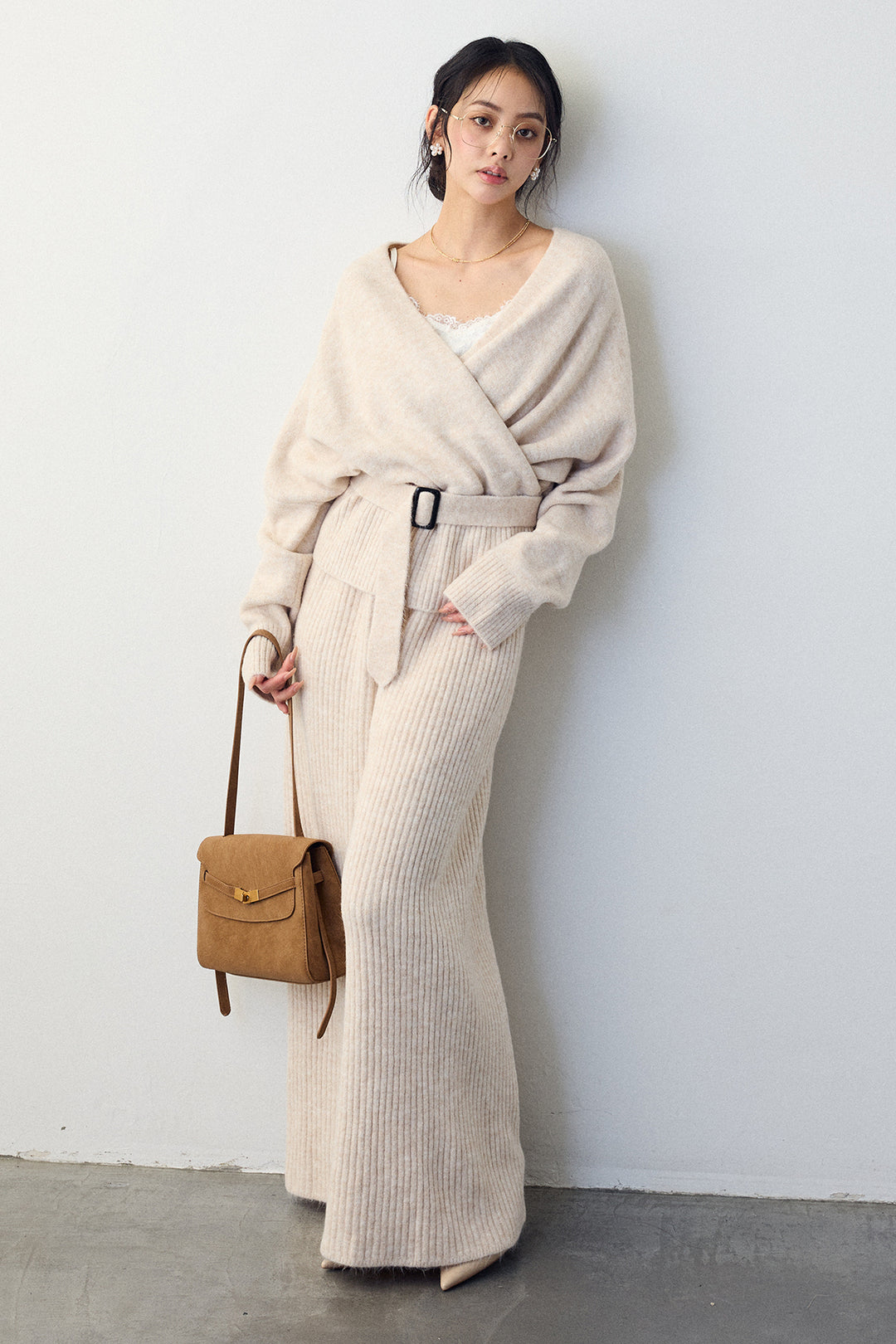 [予約]カシュクール美ラインニットセットアップ