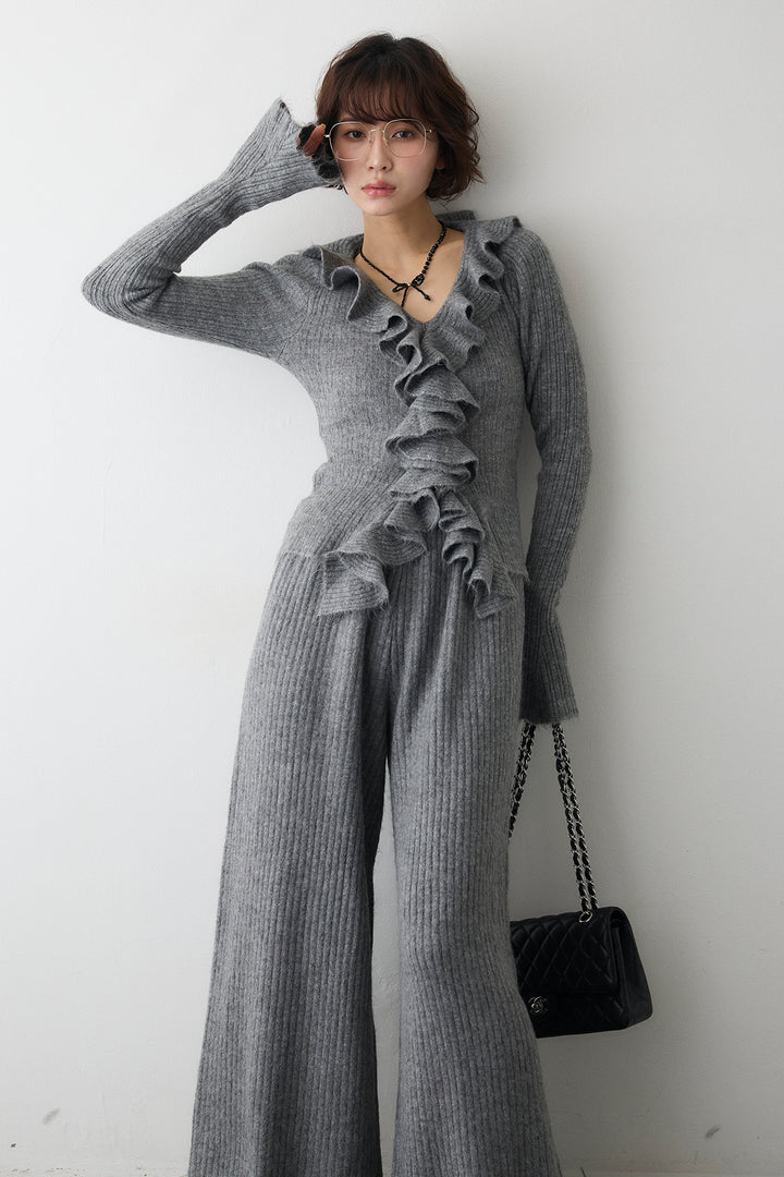 [予約]フロントフリル美ラインニットセットアップ