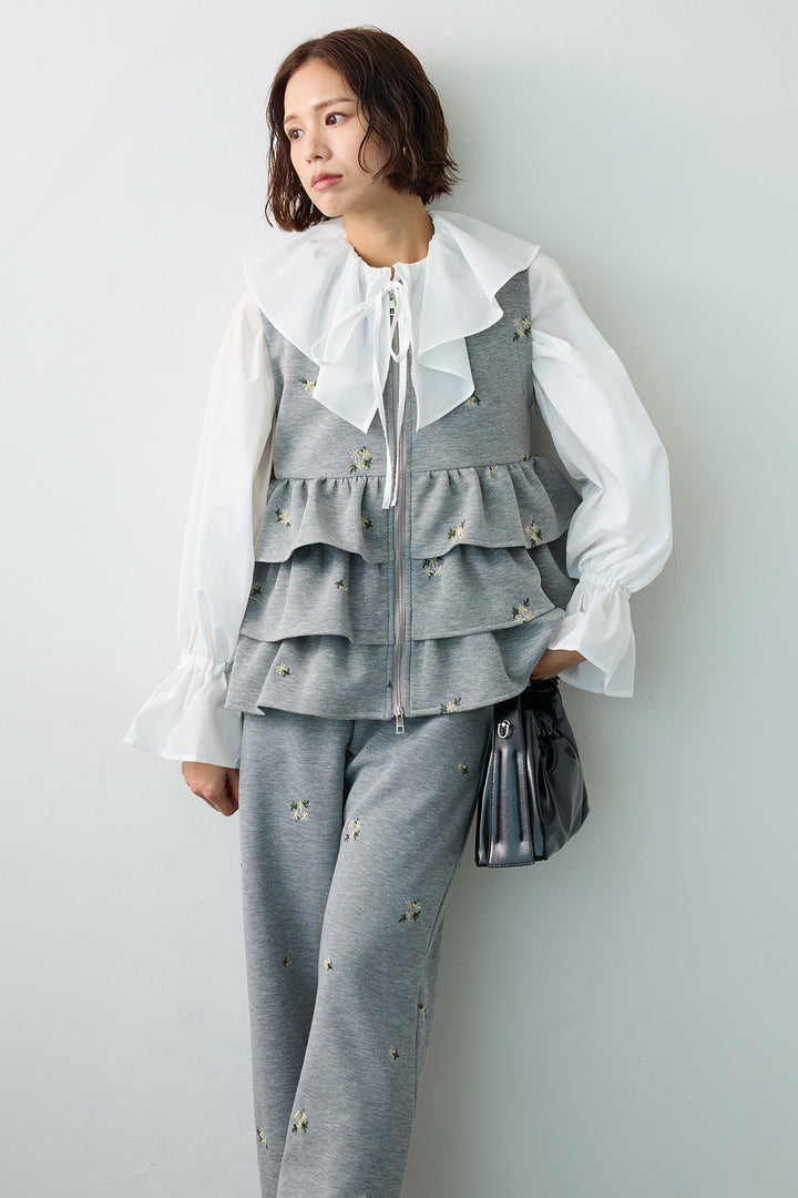 [予約]エアリーフリルフレアカフスブラウス