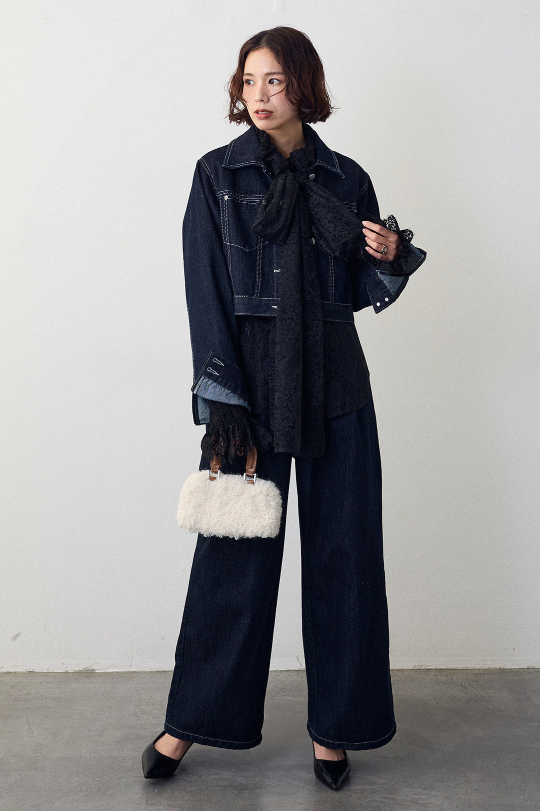 [予約]クロップドデニムセットアップ