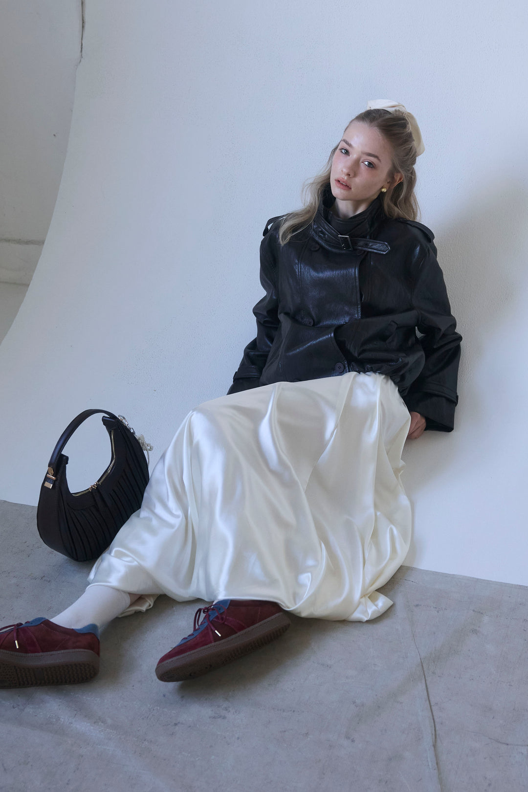 [予約]レザーライククロップドジャケット