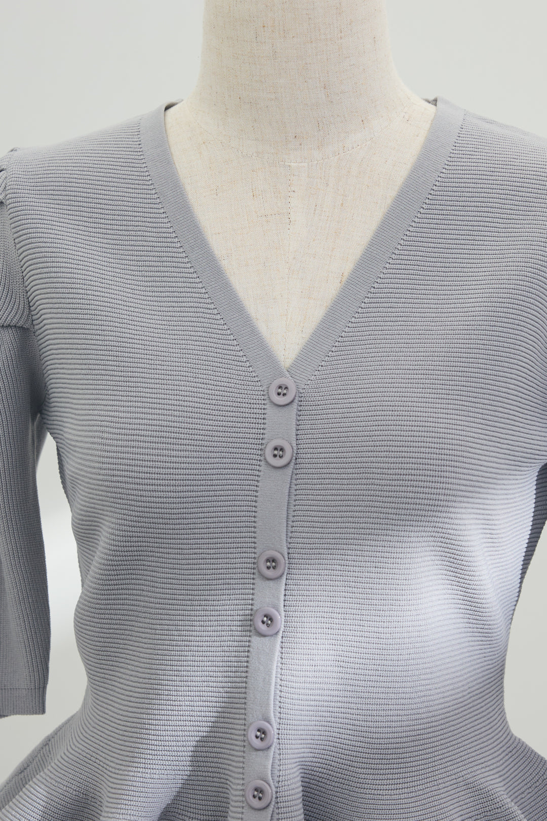 [予約]美ラインペプラムハーフスリーブニット