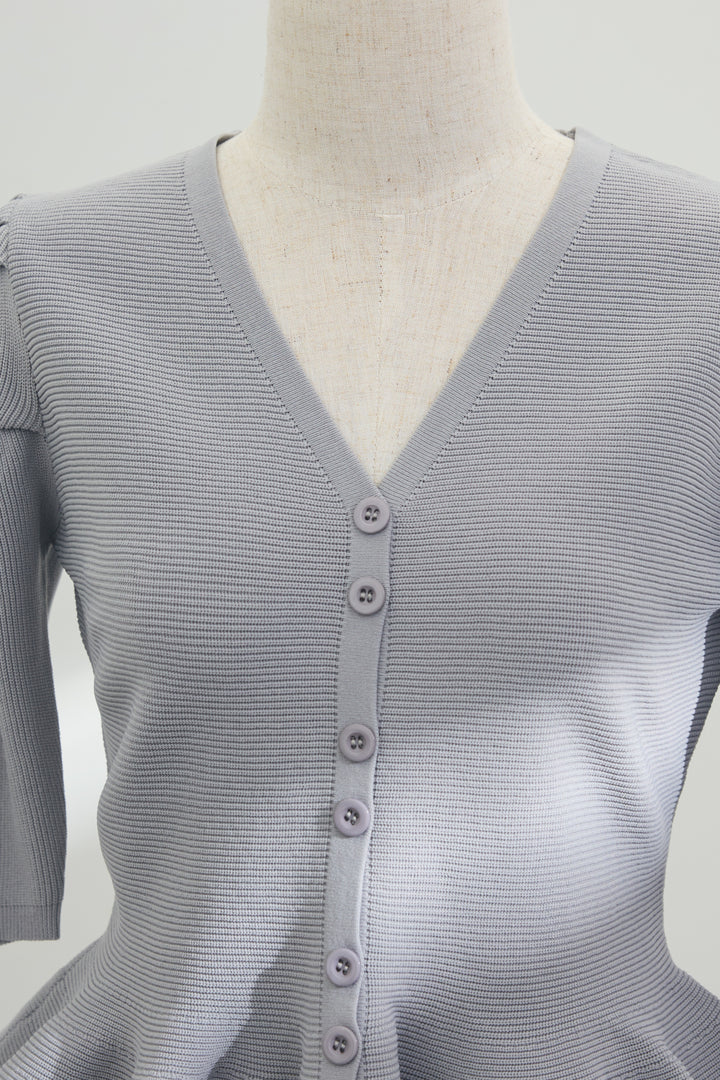 [予約]美ラインペプラムハーフスリーブニット