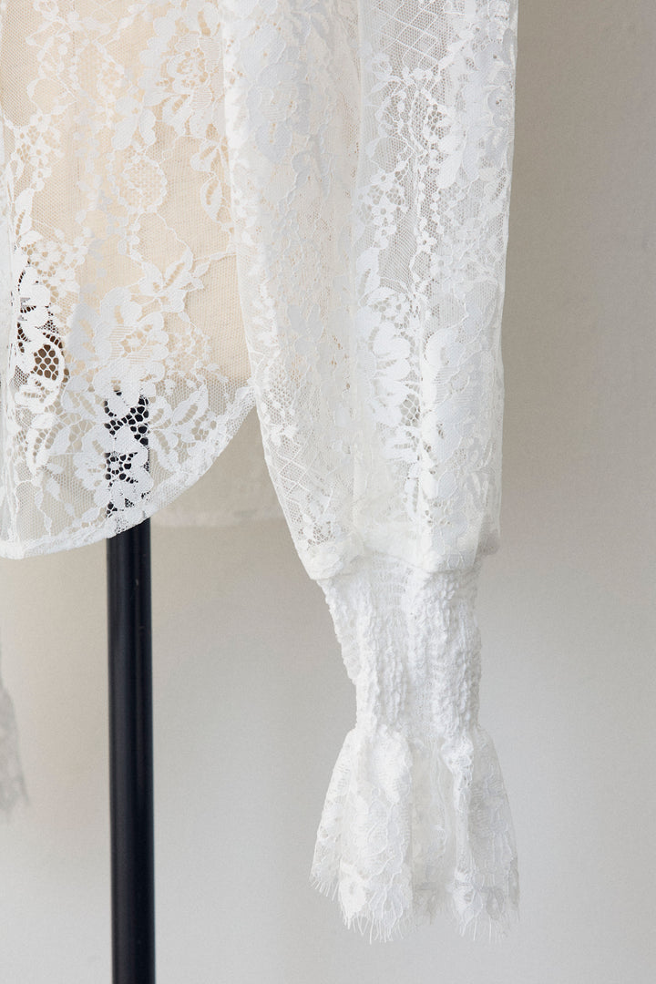 [予約]クラシカルレースボウタイブラウス