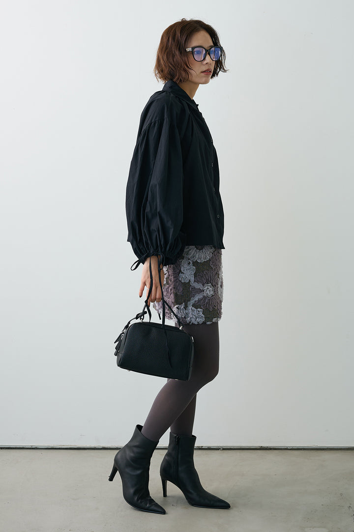 [予約/SET]ワイドスリーブドロストクロップドシャツ+ブルームフラワーミニスカート(2set)