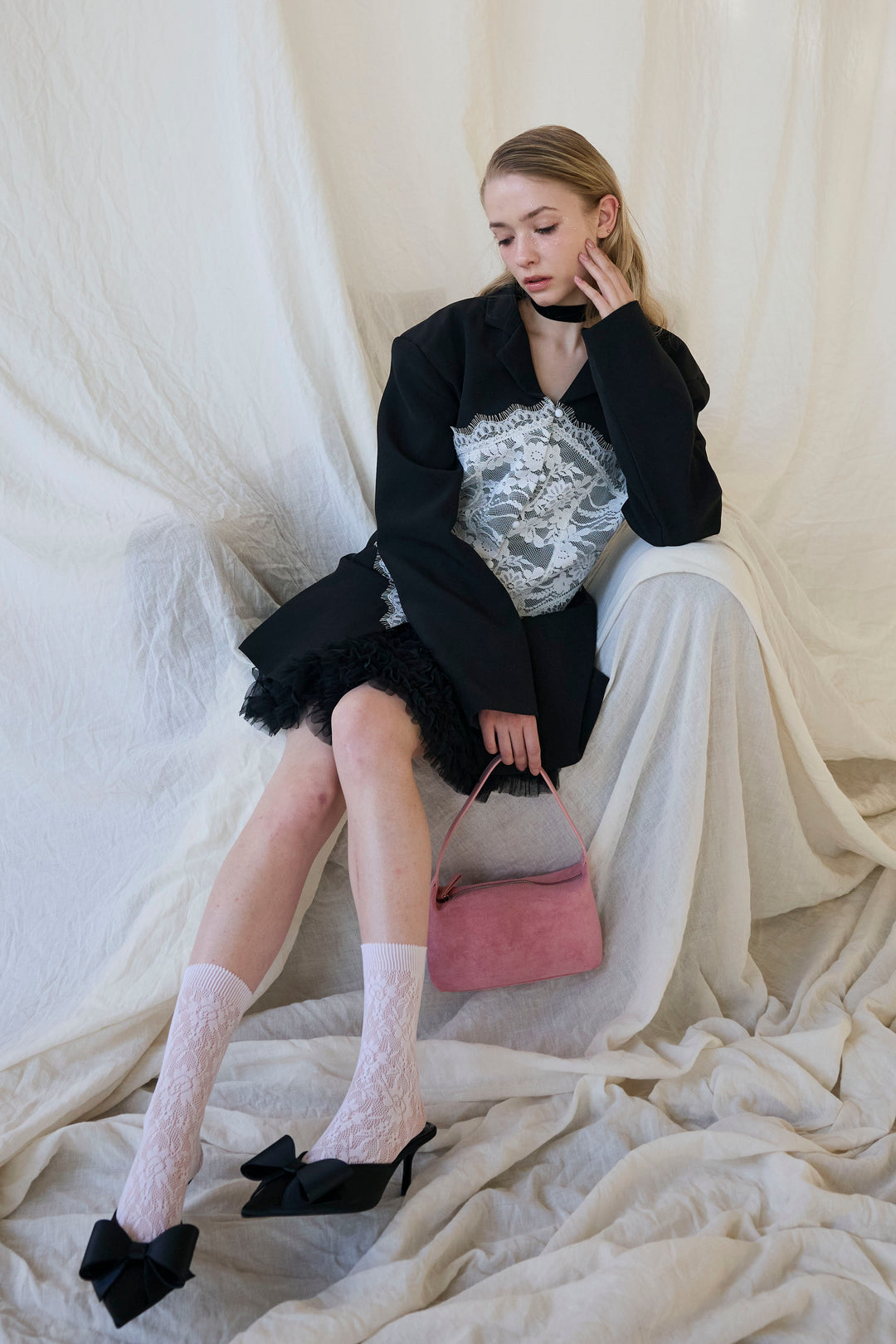 [予約]美ラインウエストレースデザインジャケット