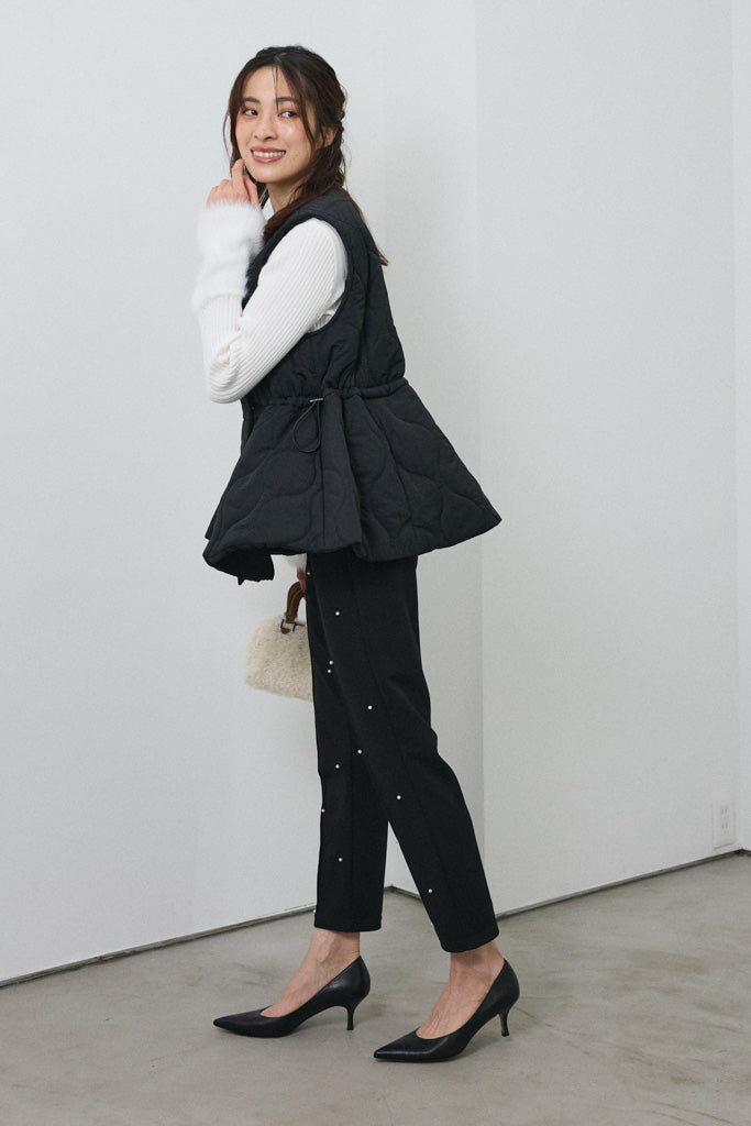 [予約]キルティングフレアシルエットベスト