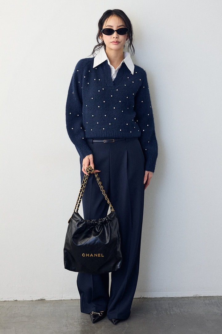 [予約]ポイントベルトセットストレートワイドパンツ