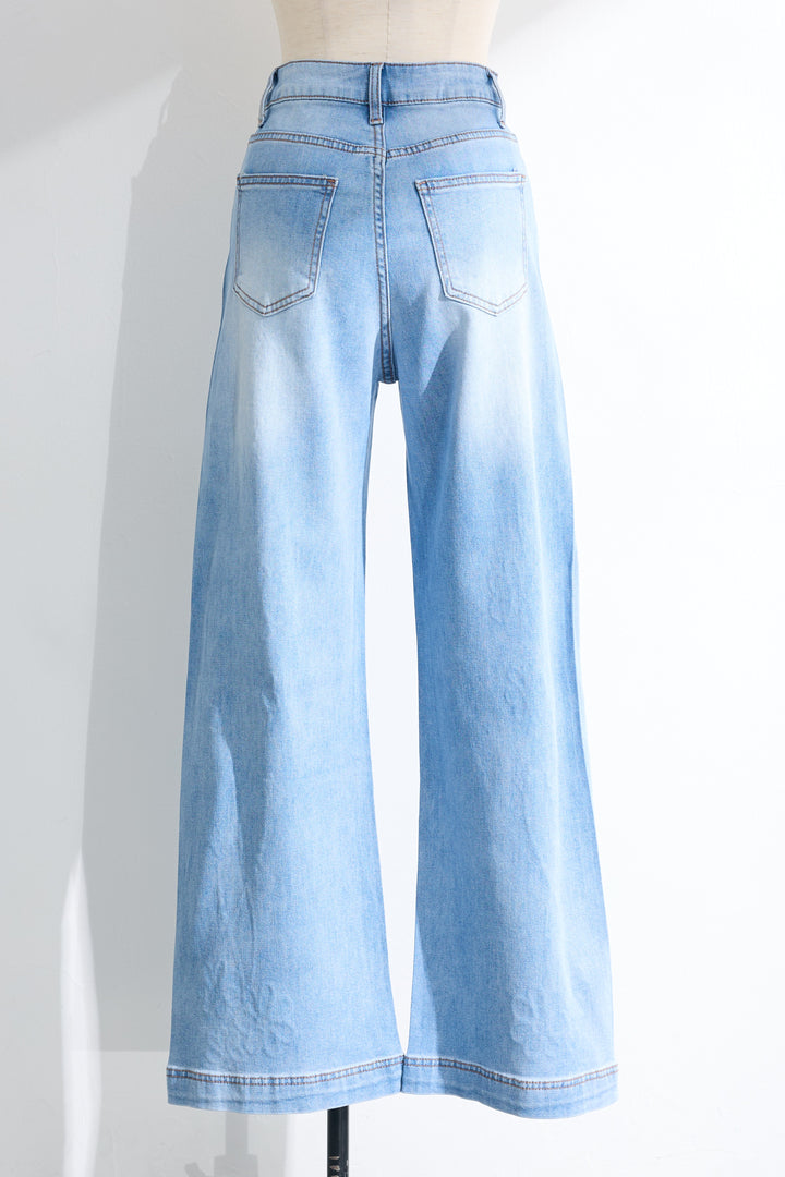 [予約]フラワーカットワークエンブロイダリーデニムパンツ