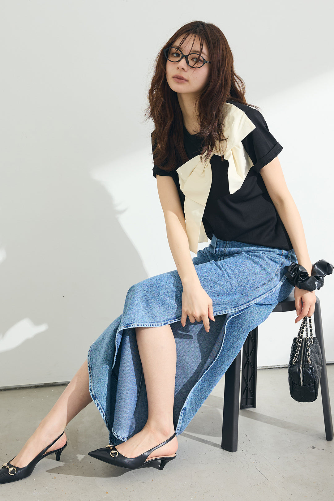 [予約]ショルダーリボンポイントTシャツ