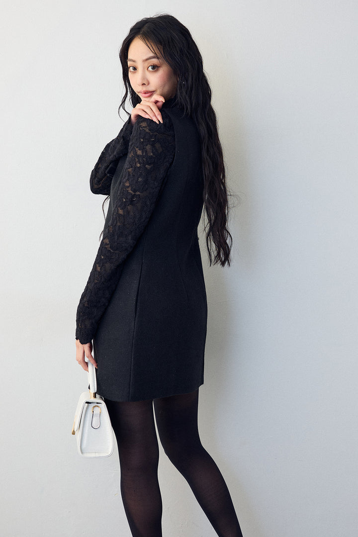 [予約]クラシカルレースハイネックトップス