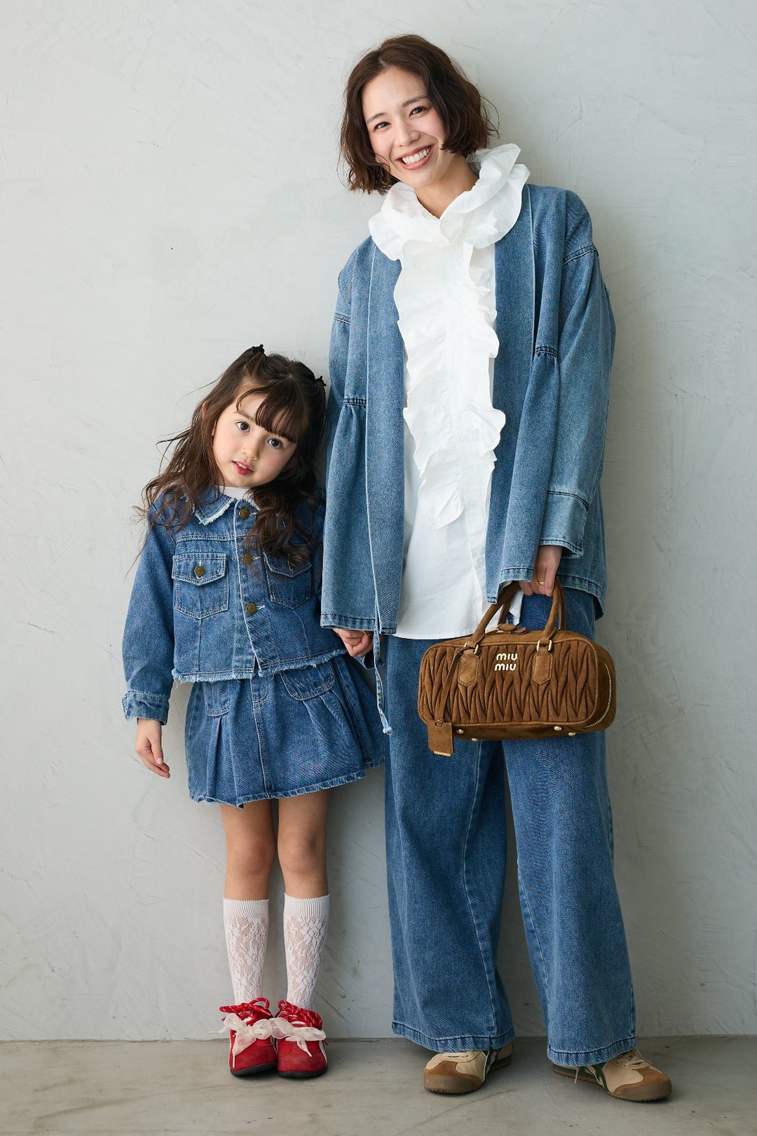 [予約](kids)ボックスプリーツデニムセットアップ