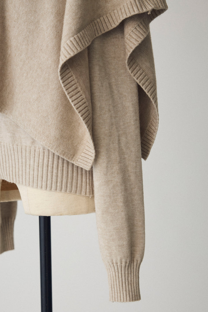 [予約]アシメケープ2wayニット