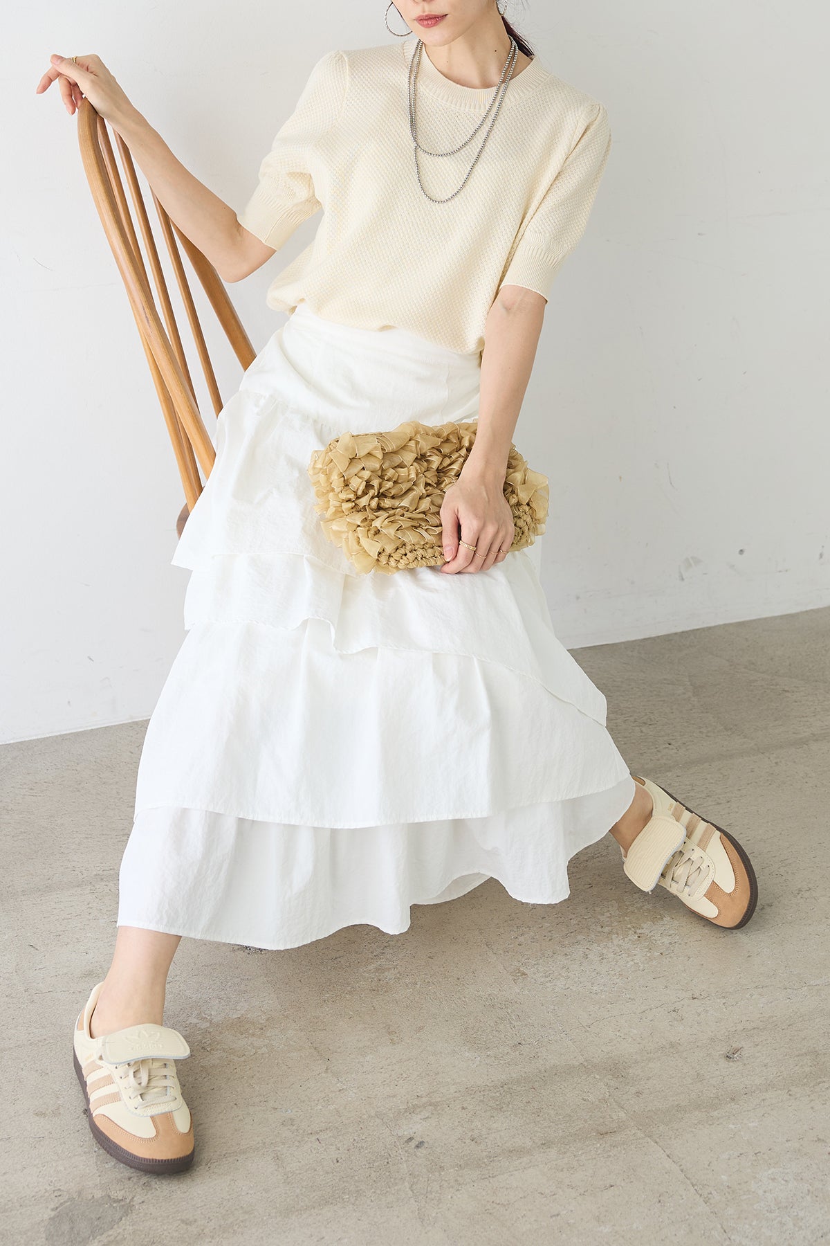 予約]ランダムフリルティアードスカート – Frene