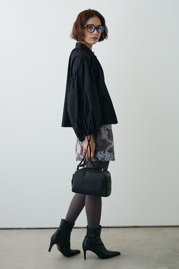 [予約/SET]ワイドスリーブドロストクロップドシャツ+ブルームフラワーミニスカート(2set)