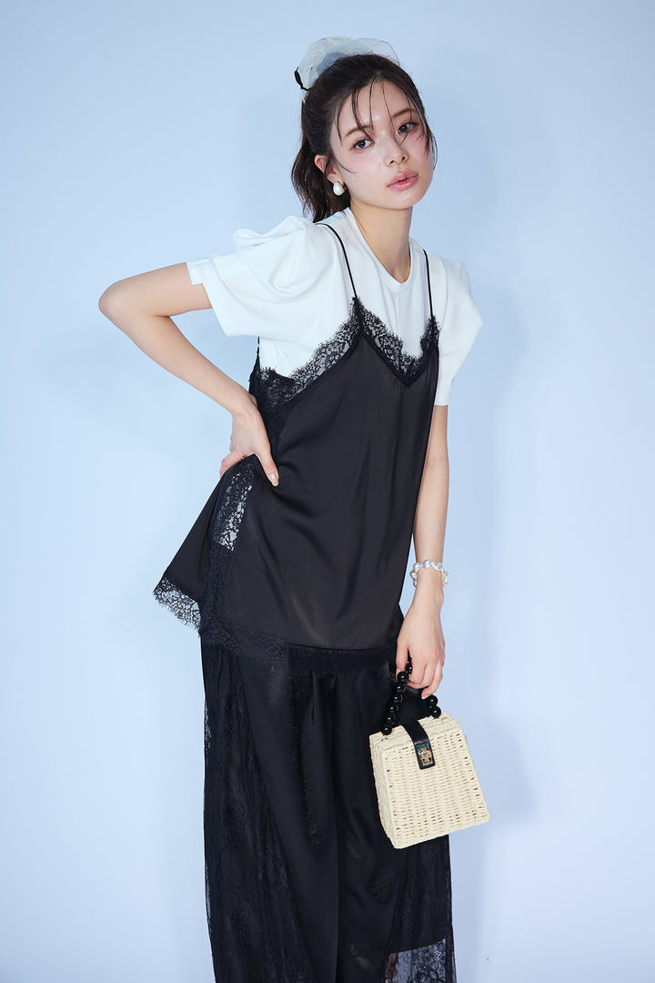 [予約]マットサテンレースキャミソール