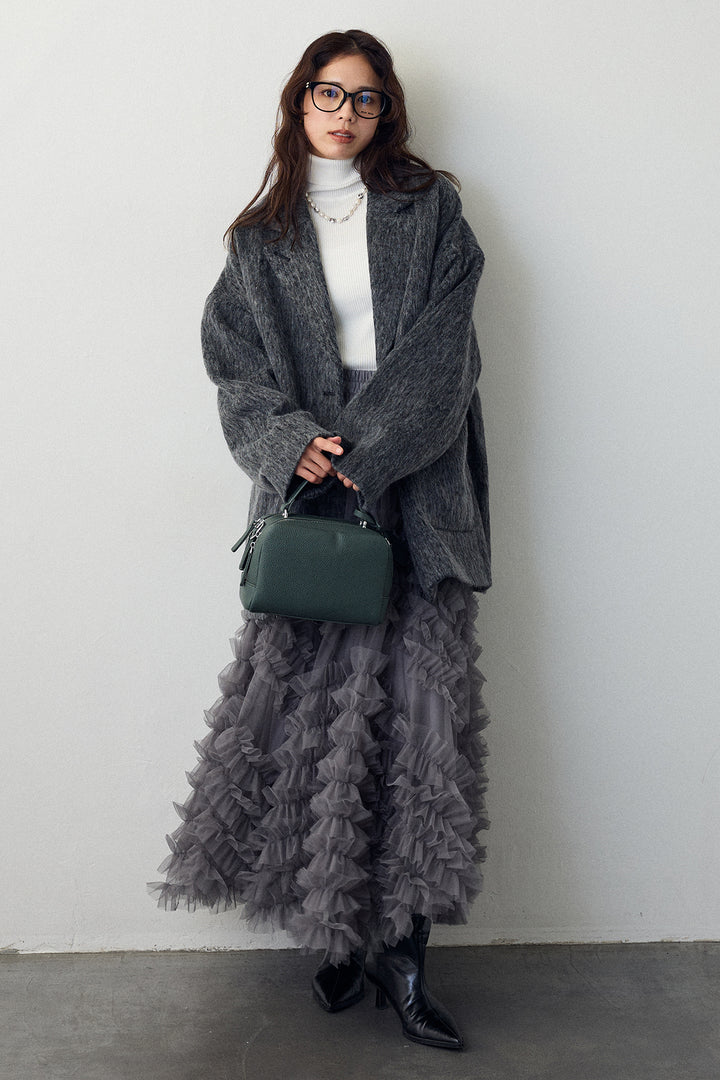 [予約/SET]シャギーミドル丈コート+スフレアシメチュールスカート(2set)