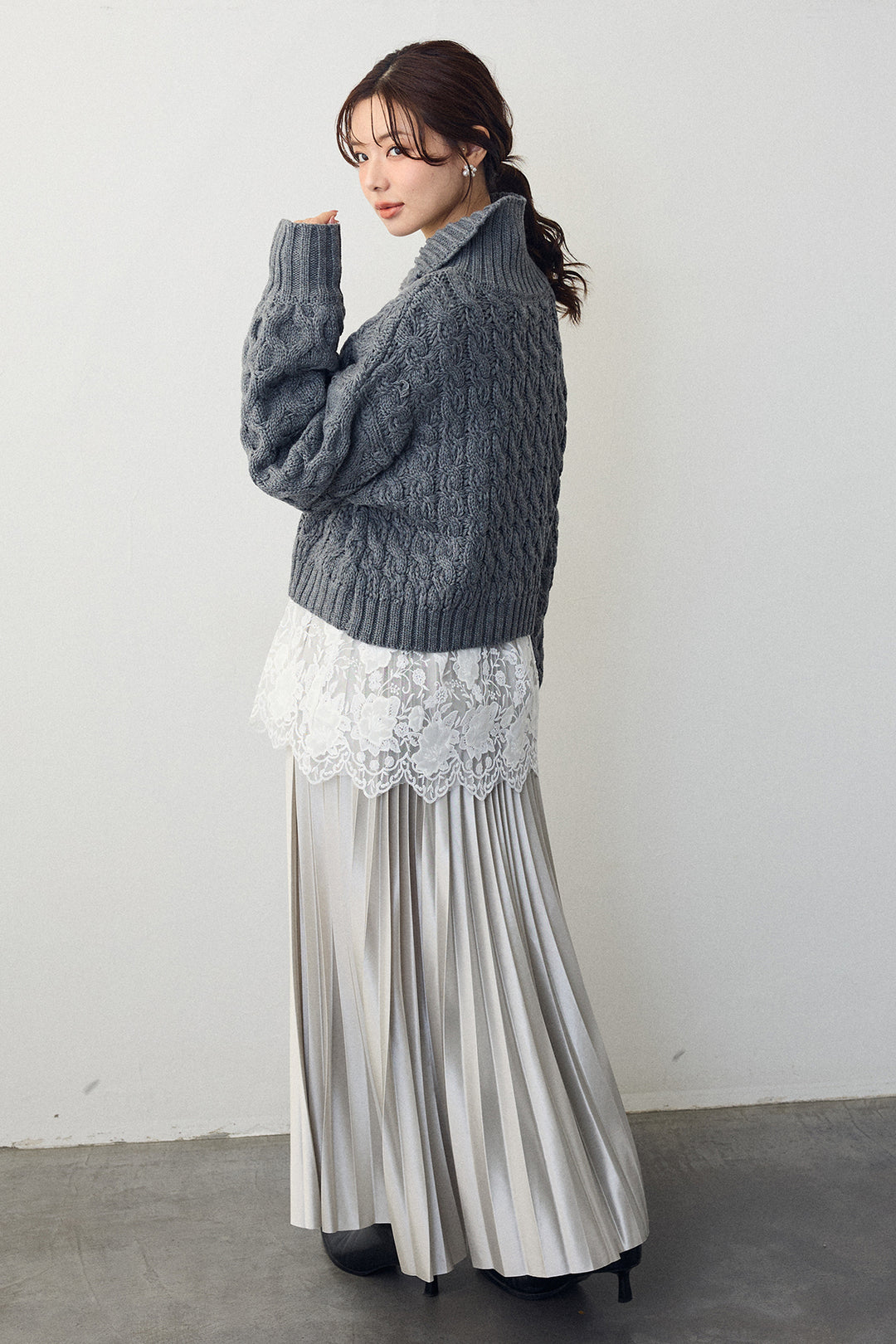 [予約]バルキーケーブルハーフジッププルオーバー