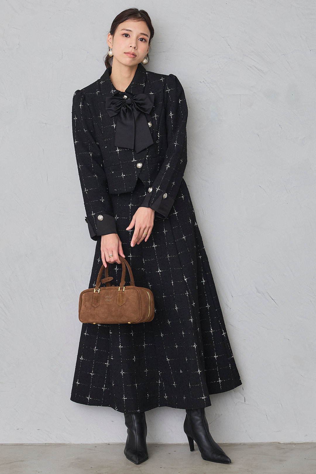 [予約]クラシックラインツイードリボン2wayセットアップ