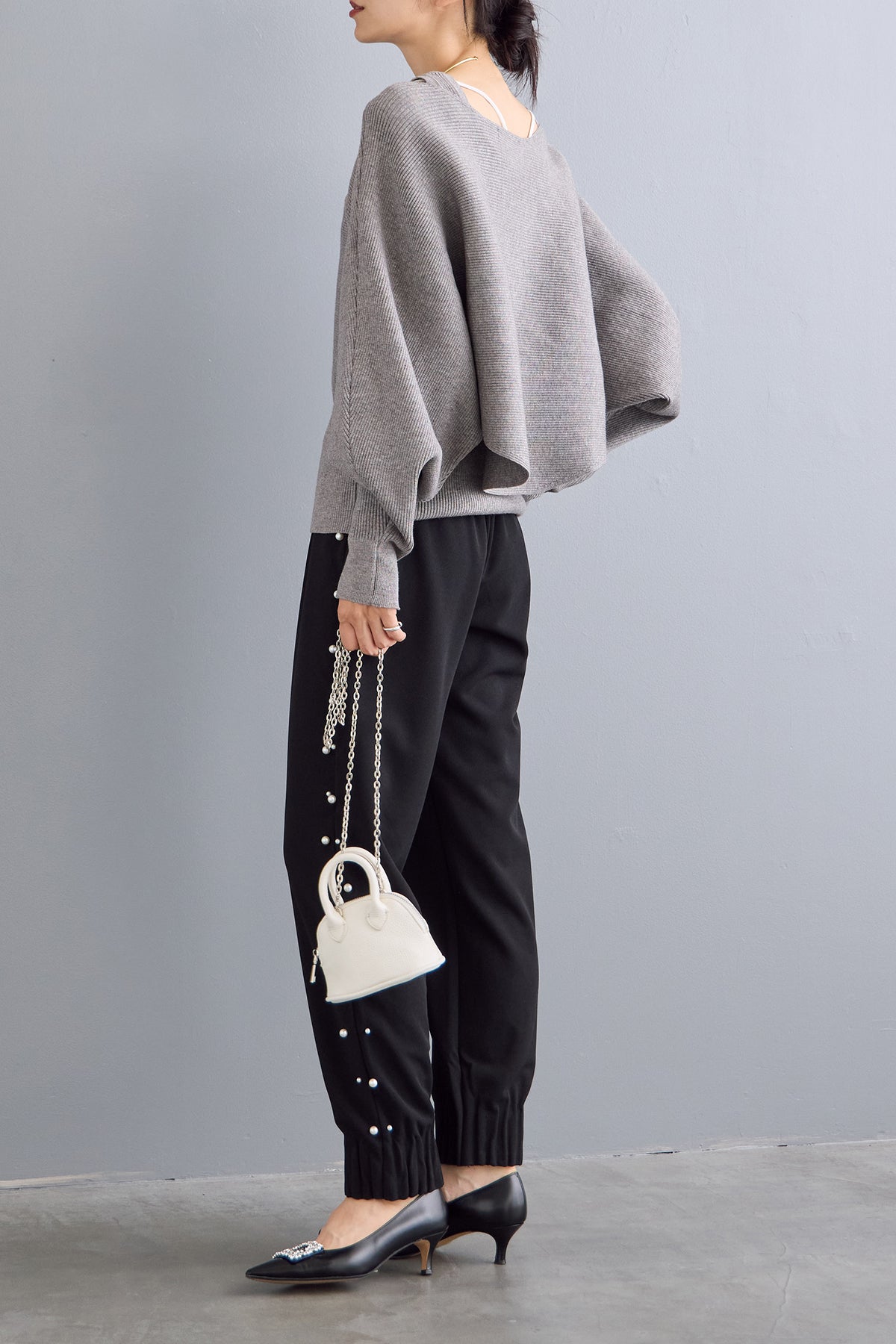 Frene アシメケープタンクニットセット 予約/SET]アシメケープタンクニットセット+サイドパール裾タック