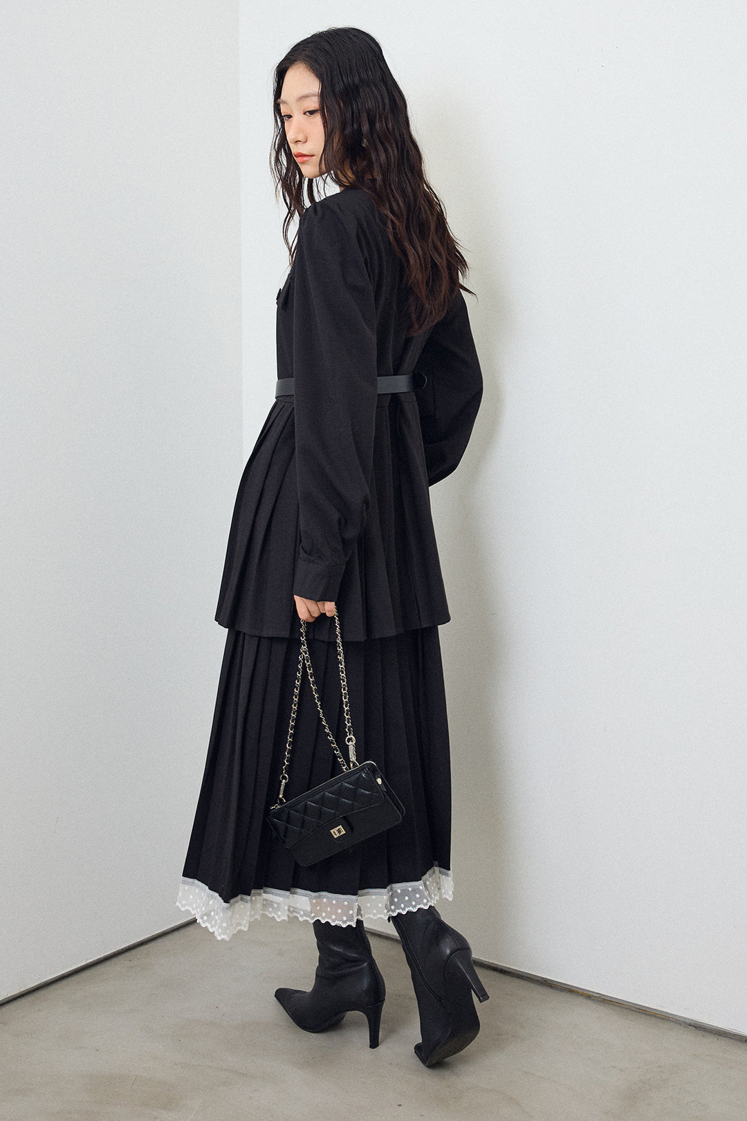 [予約]ダブルプリーツクラシカルワンピース